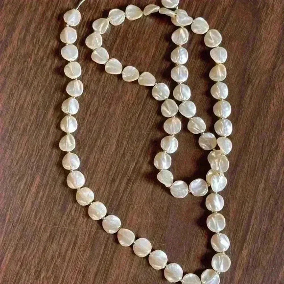 Pearlized Beaded String Necklace. 34” Total Length - Picture 4 of 5